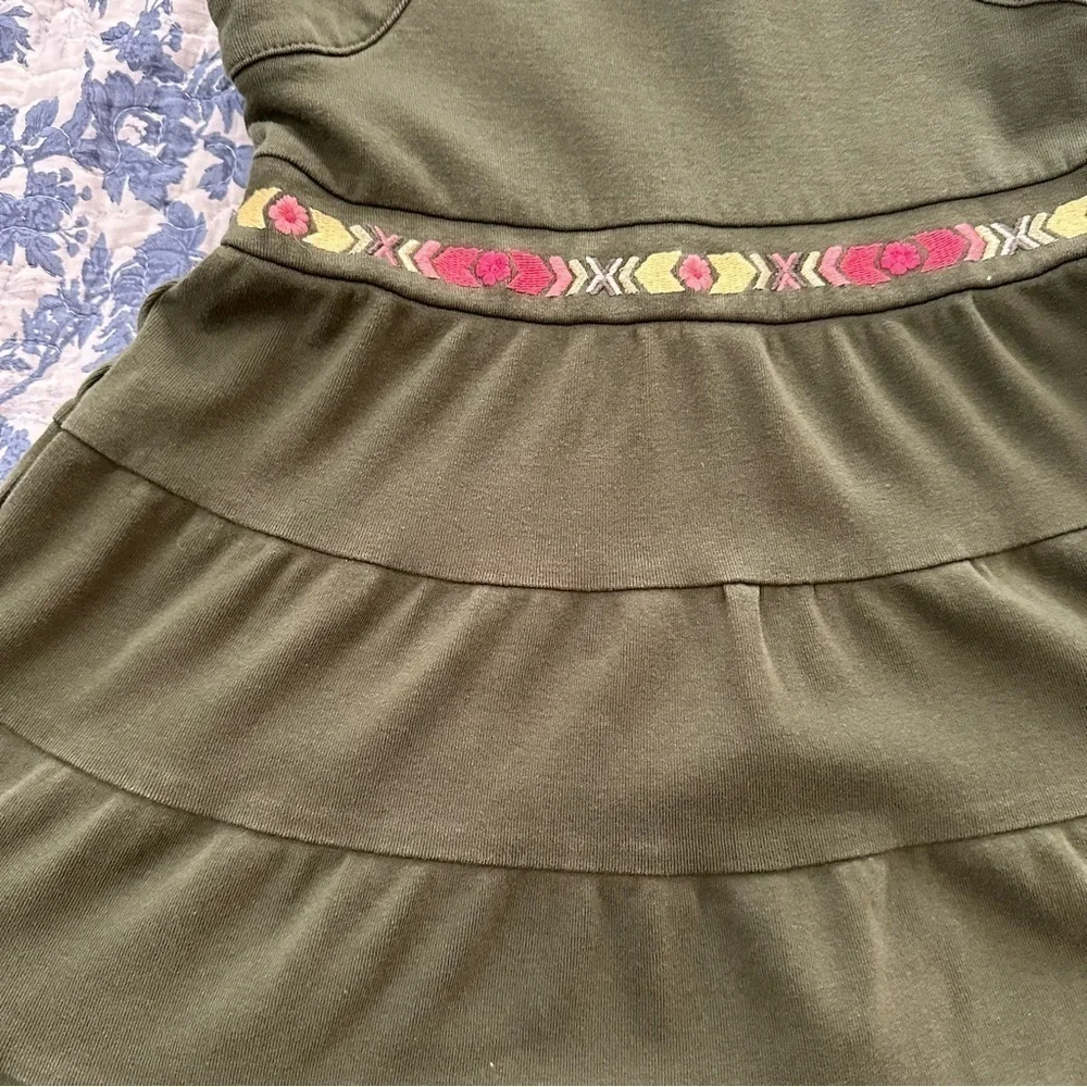 Gymboree Dress Olive Green Ruffles Size 7